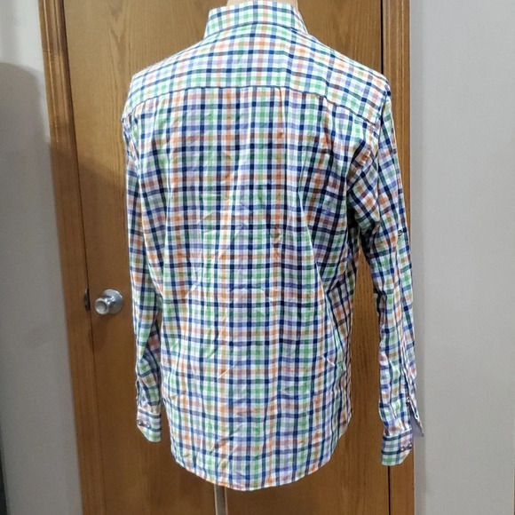 Jared Lang multicolored plaid long sleeve tab convertible shirt - Picture 4 of 6